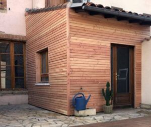 extension bureau ossature et bardage bois