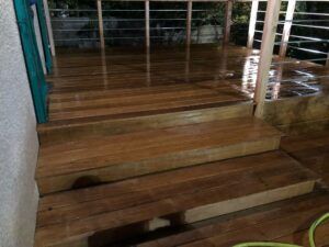 terrasse et marches en garapa